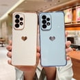 thumbnail image 3 of SaniMore for Samsung Galaxy A14 5G 6.6" 2023 Case, TPU Plating Bumper Love Heart [Lens All-inclusive ][Ultra-slim Lightweigt] [Shockproof & Anti-drop] Stylish Case for Grils Women For A14 5G, Brown, 3 of 11