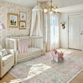 thumbnail image 4 of Wonnitar 6'x9' Pink Boho Area Rug,Washable Rugs for Bedroom Girls Large Living Room Area Rugs Soft Floral Playroom Rug, Washable Rugs Non Slip Pastel Rug for Bedroom Living Room Pink Carpet, 4 of 10