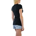 thumbnail image 3 of ToBeInStyle Women's Slim Fit Crew Neck Short Sleeve Longline Tee, 3 of 7