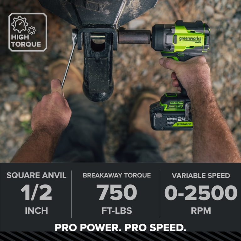 Greenworks Pro PowerAll 24V 750 ft-lb Breakaway Torque 1/2