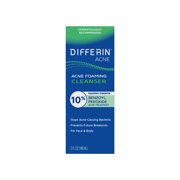 Differin Maximum Strength Acne Foaming Cleanser Face and Body Wash with 10% Benzoyl Peroxide, Fast-Acting Acne Treatment, 5 oz