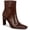 Brown, variant on Womens' Terrie Square-Toe Ankle Boots, Brown Croc, 5