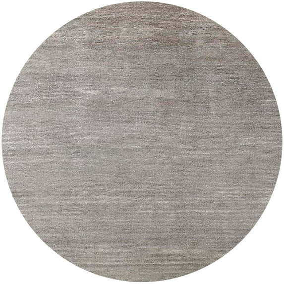 Ahgly Company Indoor Round Mid-Century Modern Silver Pink Oriental Area Rugs, 6' Round