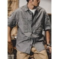 thumbnail image 2 of Camisa de hombre estética vintage verde camisas para hombre manga corta ropa cargo social xxl trendyol moda 2024 con cuello normal, 2 of 5