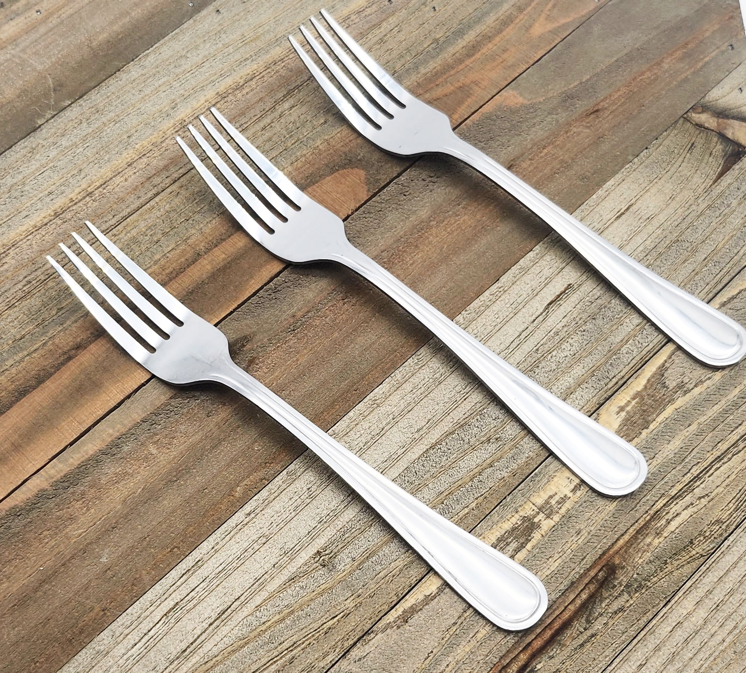 (6 pack) Mainstays Fleetline Stainless Steel Dinner Fork 3 Piece Set Silver