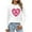#444-White, variant on Wowcloth Woman's Valentine Print Casual Top, Long Sleeve Round Neck Design for Daily Wear and Valentine's Day