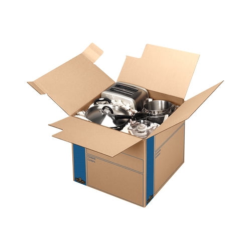 SmoothMove Prime Moving Boxes, Medium Internal Dimensions: 18" Width x 18" Depth x 16" Height - External Dimensions: 18.1" Width x 18.8" Depth x 16.6" Height - Lid Lock Closure - Medium Duty - Card