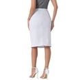 thumbnail image 3 of INSPIRE CHIC Women's Jean Skirts High Waist Front Slit Stretch A-Line Denim Midi Skirt XS White, 3 of 6