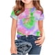 thumbnail image 1 of Camisetas de Cuello de Tripulación de Manga Corta para Mujeres Camiseta Impresa Clásica Cuello Redondo Top Versátil Casual para Niños Grandes de Edades 3-14, 1 of 5