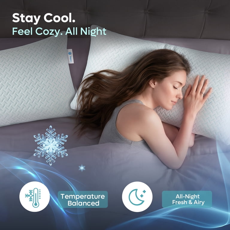 Bestier Cooling Memory Foam Pillow, Queen Size, Adjustable photo 3