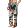 thumbnail image 2 of Daiia Vintage Art Butterfly Flower Men's Sleep Pant with Pockets and Drawstring,Pajama Pants-Medium, 2 of 9