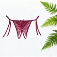 thumbnail image 4 of Iyufng Women's Tie Side Lace Open Crotch Thong Panties Adjustable String Cheeky Low Rise Lingerie Underwear, 4 of 5