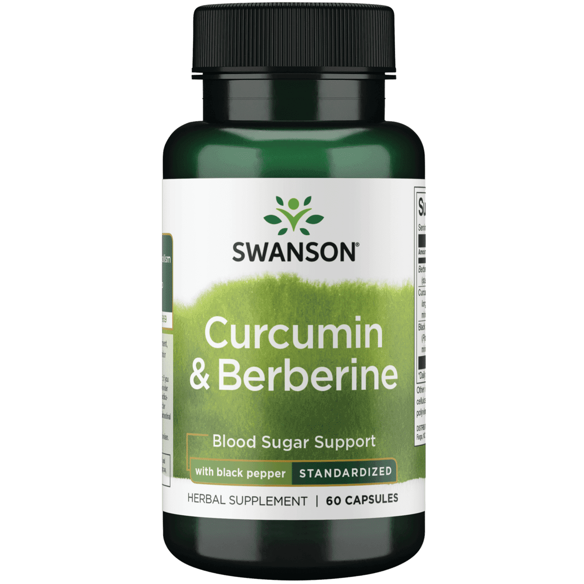 Swanson Curcumin and Berberine - Herbal Supplement Promoting Healthy Insulin Function and Glucose Metabolism - Made with Black Pepper to Help Enhance Absorption - (60 Capsules)