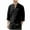 Black, variant on Mens Linen Blouses 3/4 Sleeve Button Down Band Collar T-Shirt Casual Solid Color Summer Vacation Beach Shirts