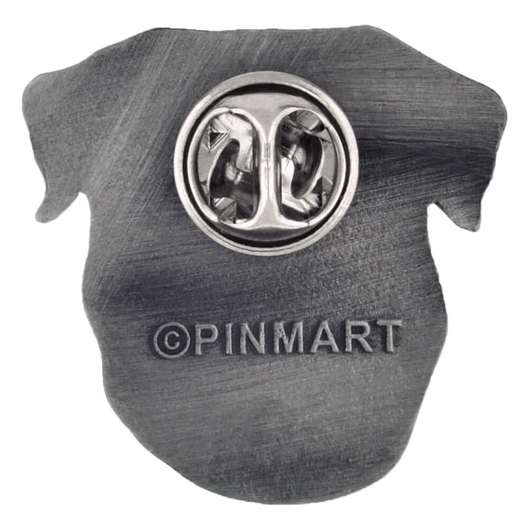PinMart 3D Silver Pitbull Dog Breed Lapel Pin For Dog Lovers