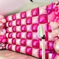 thumbnail image 7 of LQQBOX Pink Square Foil Balloon Wall, 25 PCS Double Sided Pink Square Balloon Backdrop for Girls Women Bachelorette Anniversary Birthday Party Decoration, 7 of 7