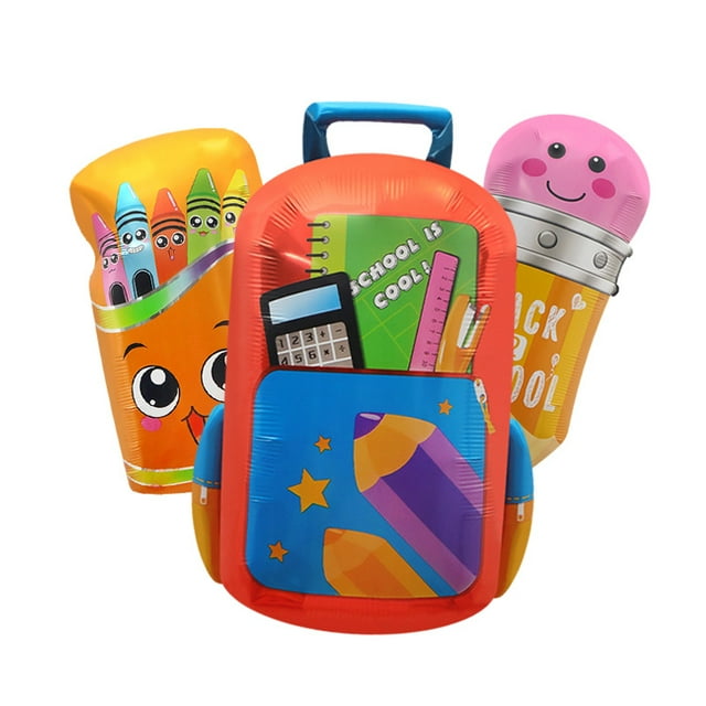 Juego de globos inflables de aluminio para el regreso a clases, 3 unidades | Cute Scho