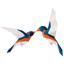 3D Geometric Love Birds Wall Art Decor Assorted Color Paper Craft for Home Decor