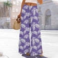 thumbnail image 2 of Dxzfnsa Womens Wide Legs Sweatpants Fleece Lined High Waisted Prints Baggy Pants 2025 Trendy Casual Athletic Joggers with Pockets Pants for Women(Purple,S-2XL), 2 of 9