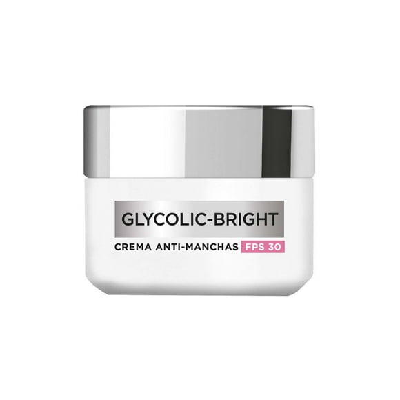 Crema facial L'Oréal Paris glycolic bright día antimanchas FPS 30 ácido glicólico, niacinamida 50 ml