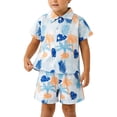 thumbnail image 4 of Toddler Boy Outfits 2 Piece Coconut Tree Print Lapel Short Sleeve Shirt Top And Shorts Outdoor Wear Boys' Clothing Sets Size 2-3 Years, 4 of 4