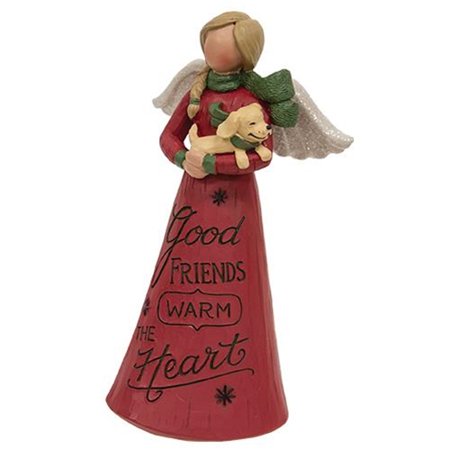 

CWI Gifts Good Friends Warm the Heart Resin Angel w/Puppy