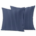 thumbnail image 2 of Pack of 2 Outdoor Pillow Covers,Waterproof Navy Blue Striped Throw Pillow Covers,Navy Blue White Farmhouse Stripes Decorative Pillowcases Cushion Covers for Couch Pillow Sham Protector 24x24 Inch, 2 of 8