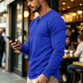 thumbnail image 4 of CONFREE Mens Long Sleeve Henley Shirts V Neck Solid Lightweight Tees, 4 of 9