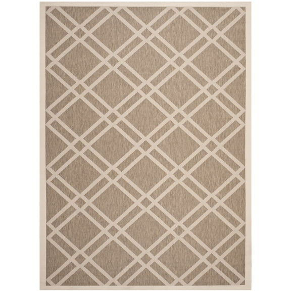 Safavieh Courtyard Jasper Geometric Indoor/Outdoor Area Rug, Brown/Bone, 5'3" x 7'7"