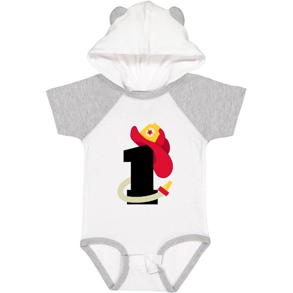 Inktastic Fireman 1st Birthday Boys or Girls Baby Bodysuit