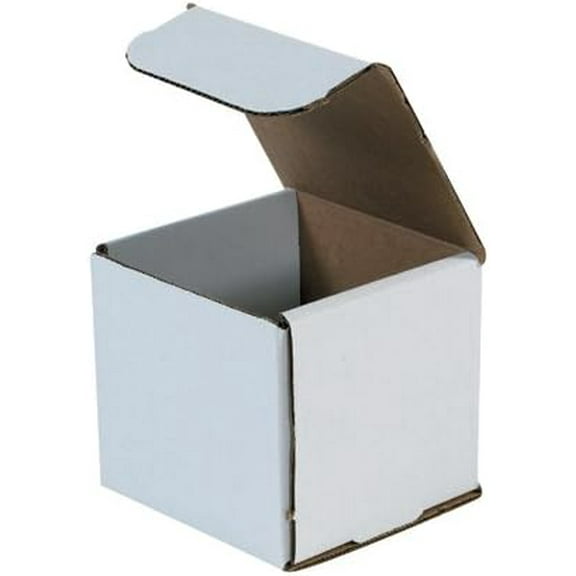 White Shipping Boxes 4x4x4 Heavy Duty, Lightweight, 4"L X 4"W X 4"H Foldable Corrugated Cardboard Mailer Boxes for Packaging Small Business Mailings Gifts Promotions Crafts Moving Box (250)