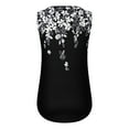 thumbnail image 4 of Women's Plus Size Tank Tops Loose Fit Floral Print Sleeveless Tanks V Neck Summer Casual Flowy Blouses Tees (2XL, Black), 4 of 5