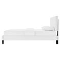 thumbnail image 5 of Platform Bed Frame, Twin Size, White, Velvet, Modern Contemporary, Bedroom Master Guest Suite Room, 5 of 10