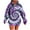 Purple, variant on QQAMB Tie Dye Sweatshirts for Women Fall Trendy Drawstring Long Sleeve Hoodies Sweatshirts with Pocket Dark Blue 2XL