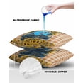 thumbnail image 4 of Pack of 2 Outdoor Pillow Covers, Summer Blue Truck with Sunflowers Orange Plaid Waterproof Square Throw Pillowcase Cushion Decorative Pillow Covers for Couch Patio Tent, 18x18 in, 4 of 6