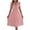 Pink, variant on Levmjia Women's Casual Dress Fashion V-Neck Sleeveless Pleated Lace Midi Dress Solid Color Ruffled Waist Polyester Comfortable Vacation Outfit Summer