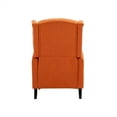 thumbnail image 6 of Arm Pushing Recliner Chair, Modern Button Tufted Wingback Manual Push Back Recliner Chair with Wood Leg & Side Pocket, Upholstered Living Room Chair Single Reclining Sofa Home Theater Seating, Orange, 6 of 7
