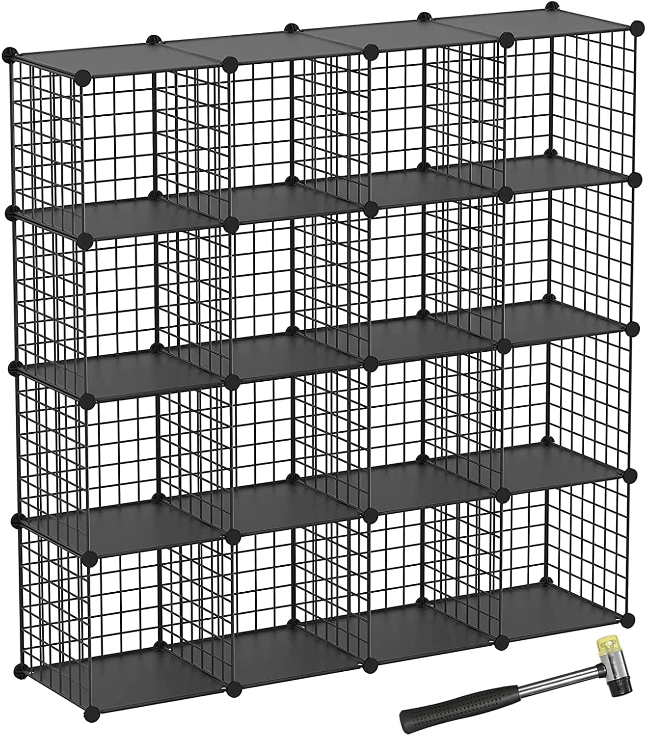 Wire Cube Storage Organizer, 16Cube Metal Storage Shelves Bookshelf