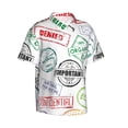 thumbnail image 2 of Balery Stamp Set Collection Print Men's Hawaiian Shirts Short Sleeve Beach Shirt Relaxed Fit Vacation Button Down Shirts-X-Large, 2 of 9
