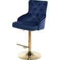 thumbnail image 1 of Meridian Furniture Claude Navy Velvet Adjustable Stool, 1 of 5