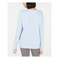 thumbnail image 2 of IDEOLOGY Womens Light Blue Printed Long Sleeve Scoop Neck Sweater Size: S, 2 of 4