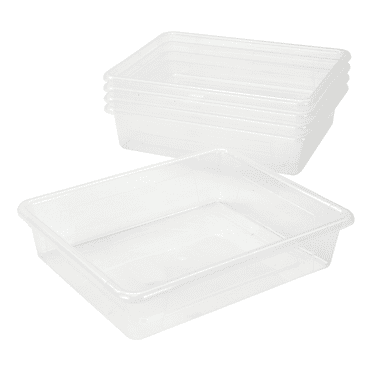 Storex Plastic Storage Tray, Letter-size Paper Sorter, Clear, 5-Pack