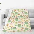 thumbnail image 2 of Cute Cartoon Frog Face Blanket Bakery Reptile Animal Frog Sweet Dessert Banana Ice Cream Cake Jam Bread Hand Drawn Gifts Blanket for Women Soft Flannal Blanket for Bed Couch Sofa Decor 60X50 Inch, 2 of 6