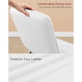 thumbnail image 6 of TacleeKii Dining Chairs Set of 2, Faux Leather Upholstered Dining Room Chairs with Metal Frame, for Kitchen Living Room, White, 6 of 9
