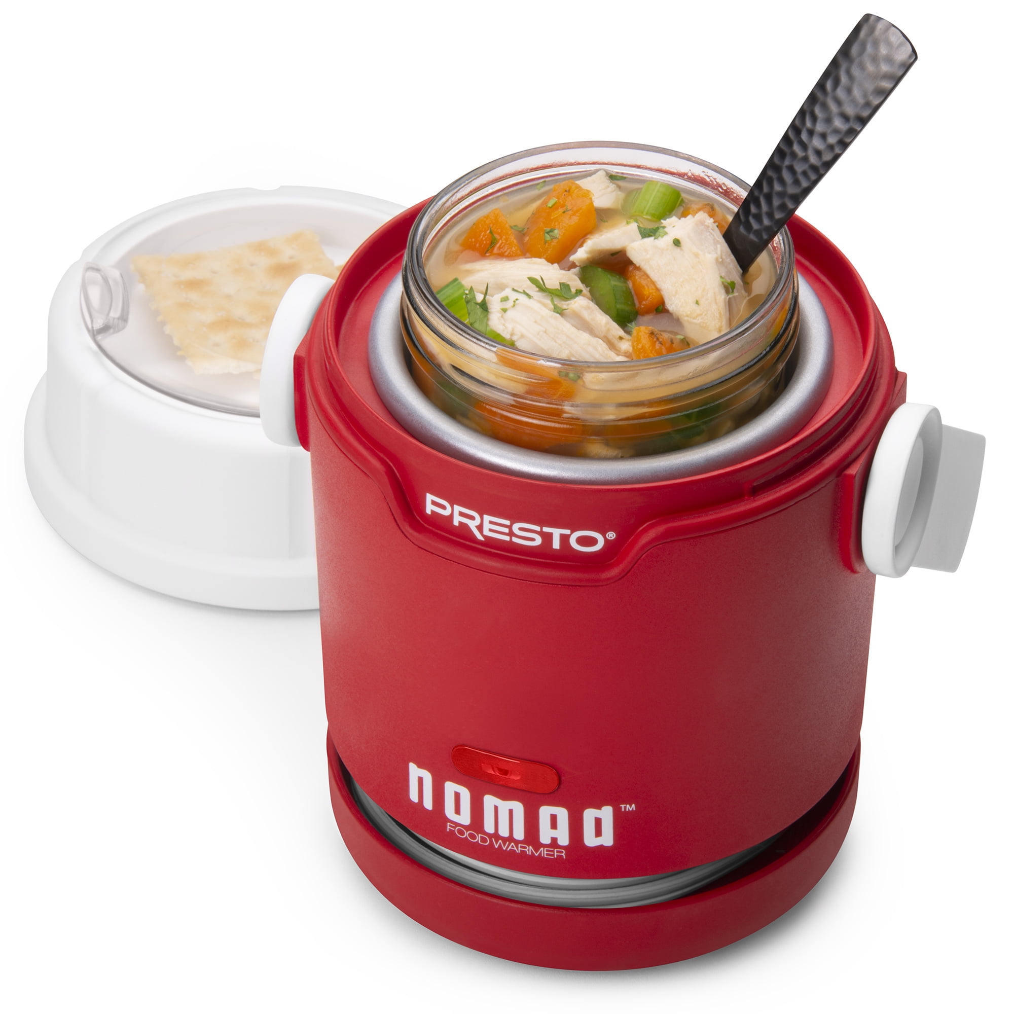  Presto 6011 Slow Cooker, 7.4 x 12.5 x 15.9, Red & 06015  Nomad Mason Jar Traveling Food Warmer, 1 Pint, Red: Home & Kitchen