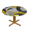 thumbnail image 3 of WYYP Geometric Shapes Round Table Cover 100% Polyester Fiber with Elastic Edge White, 3 of 8