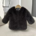 thumbnail image 5 of AUNVITO Girls Faux Fur Winter Coat Warm Fleece Lined Casual Jacket Outerwear For 1-12Y, 5 of 5