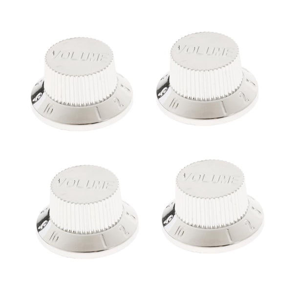 Paquete de 4 Botones de Control de Guitarra, Botones de para Piezas de Guitarra Eléctrica ST Plata