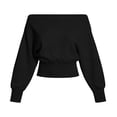 thumbnail image 4 of Bxsruta Womens Off Shoulder Tops Long Sleeve Banded Waist Blouses Casual Pullover, 4 of 6