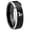 Black 2 Tone Beveled Edge, variant on Deer Dome Gold Plated Tungsten Men Ring 10MM